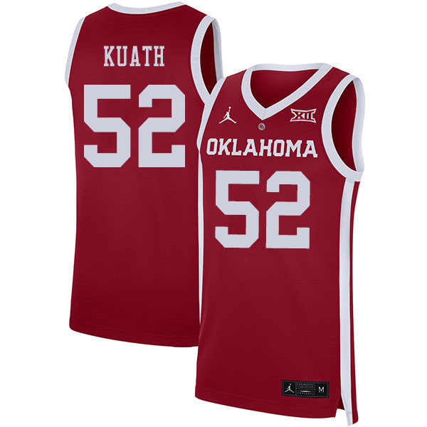Oklahoma Sooners #52 Kur Kuath College Basketball Jerseys Sale-Crimson